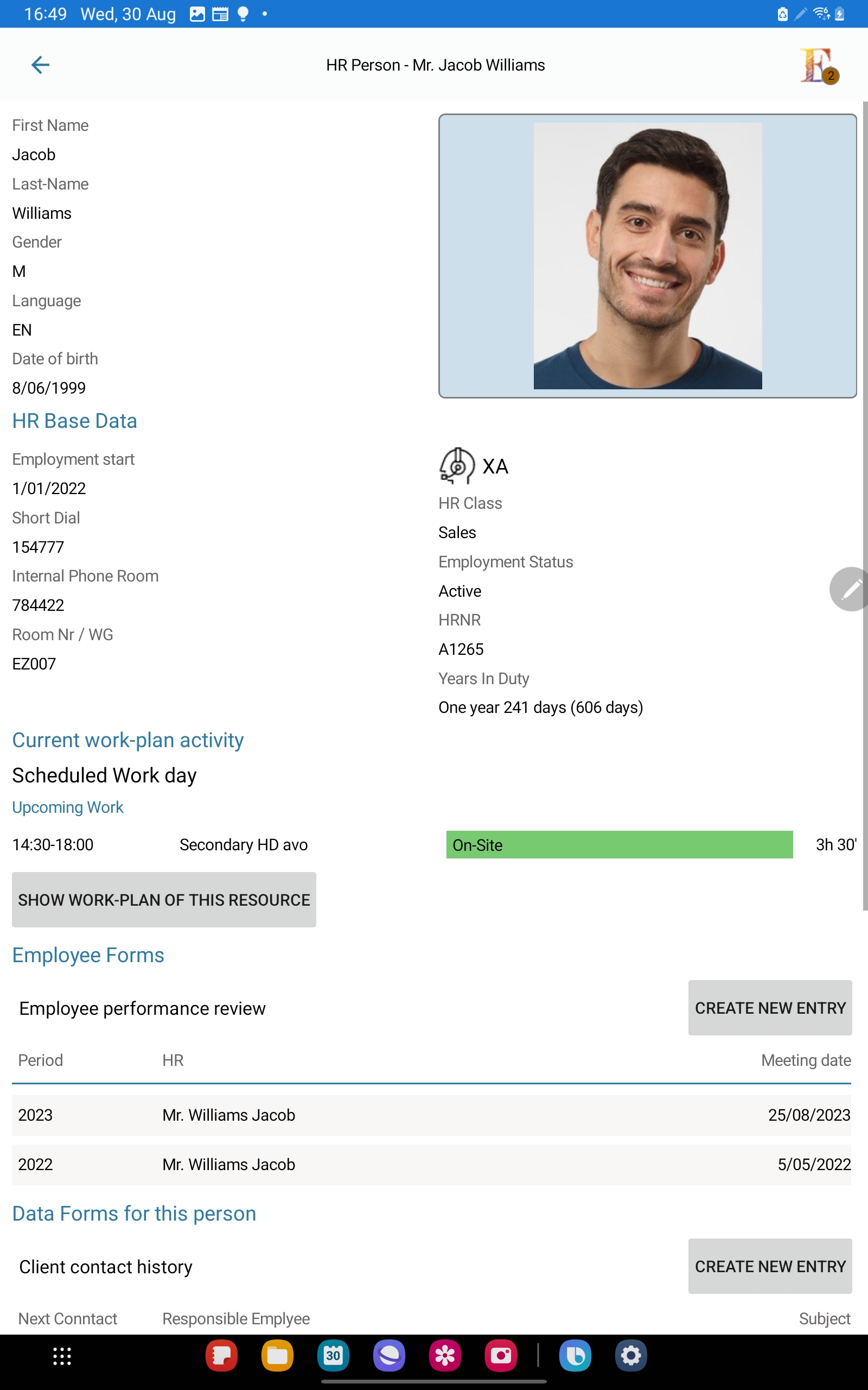 Human Resources in the Mobile App