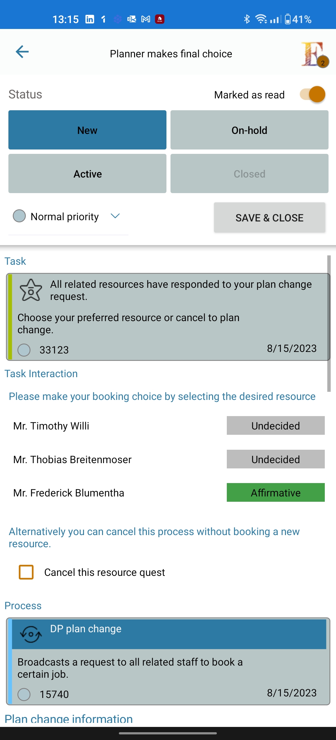 Workflow on Mobile device