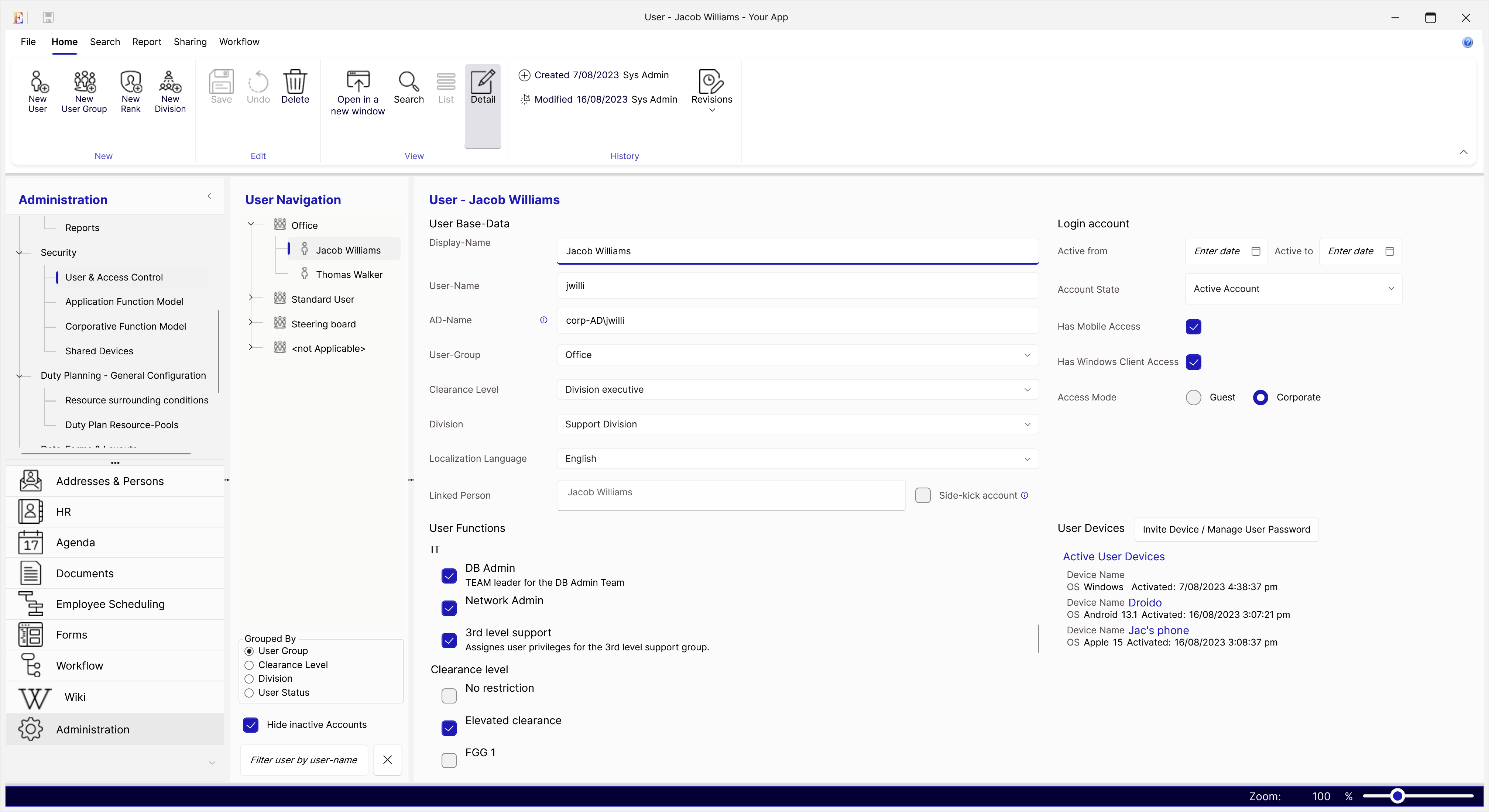 Easy user account management