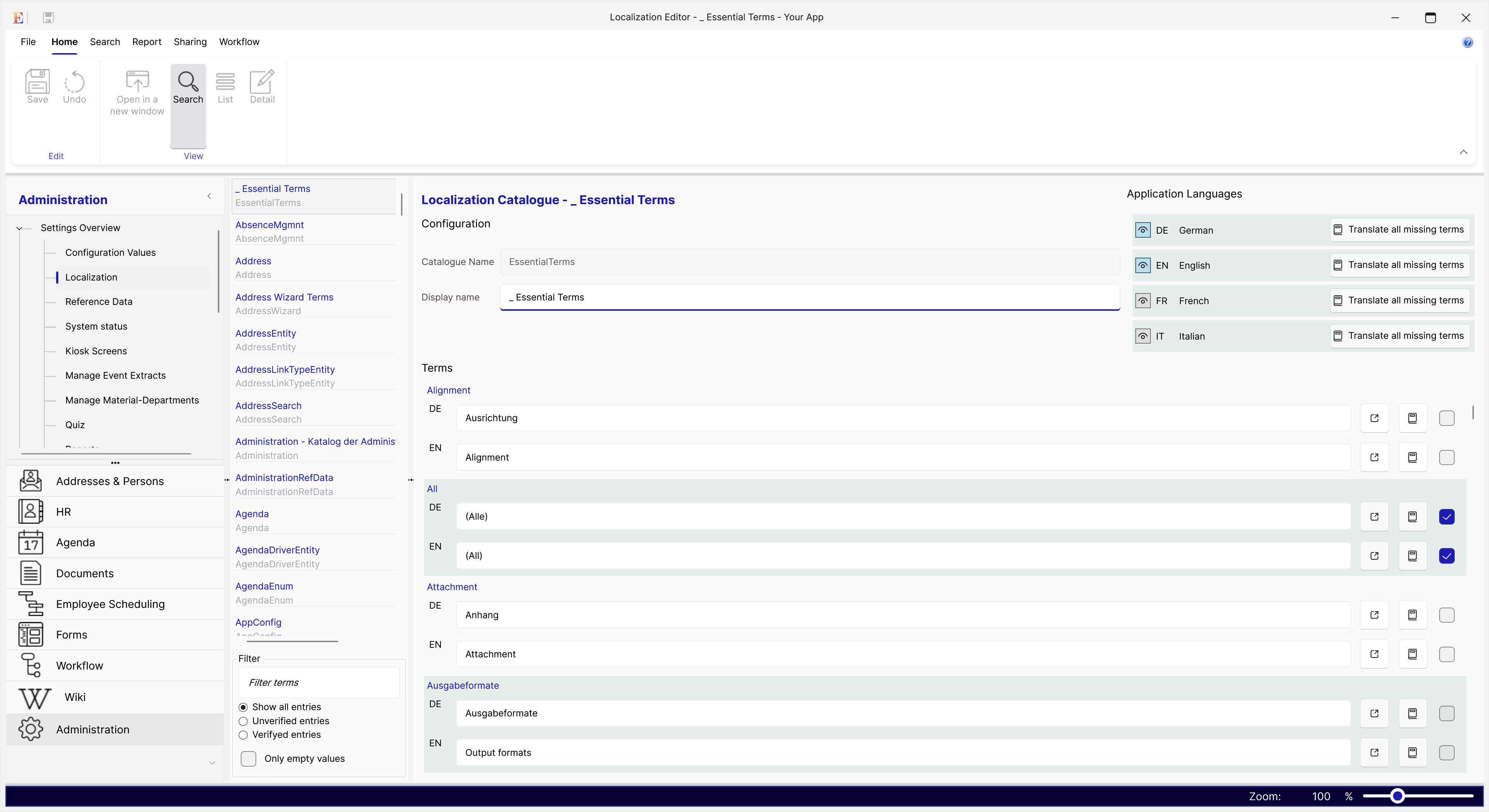 Multi-language support