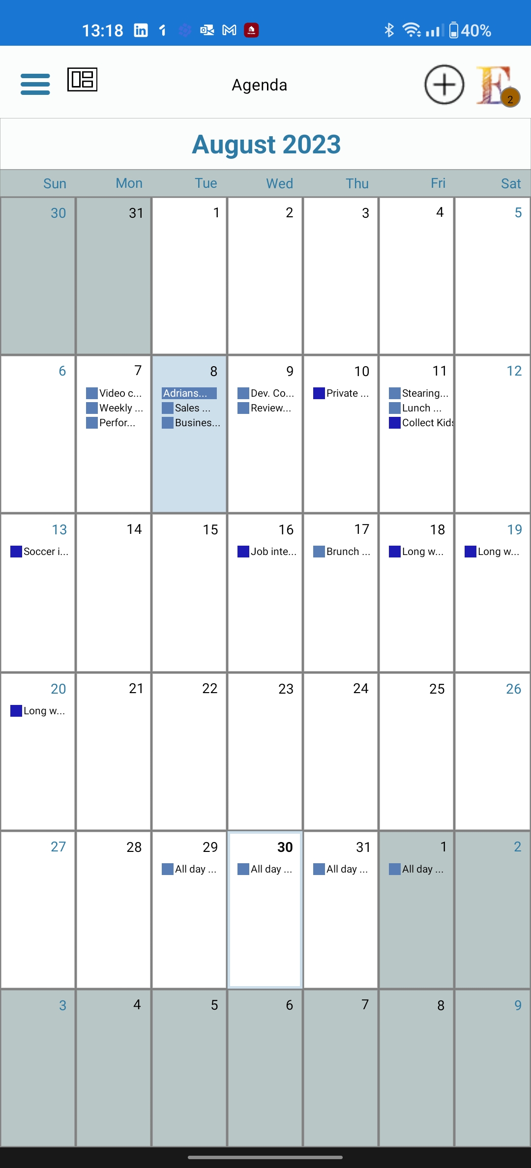 Access shared agendas on your mobile device