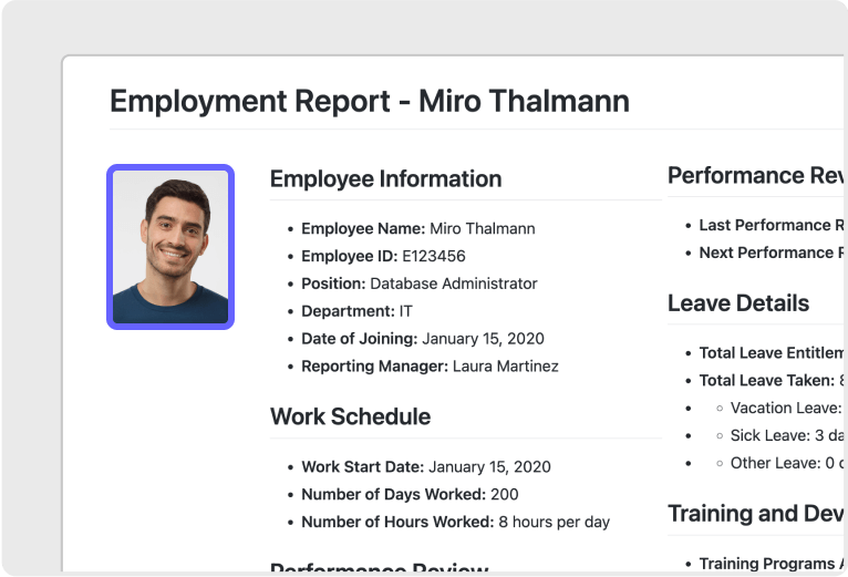 Create custom Reports and print formats